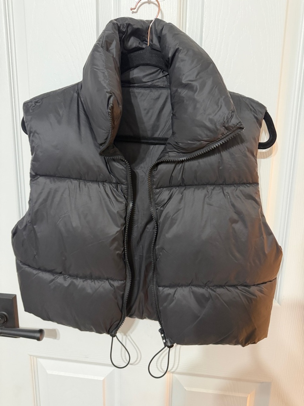 Black Puffer Vest - Quilted